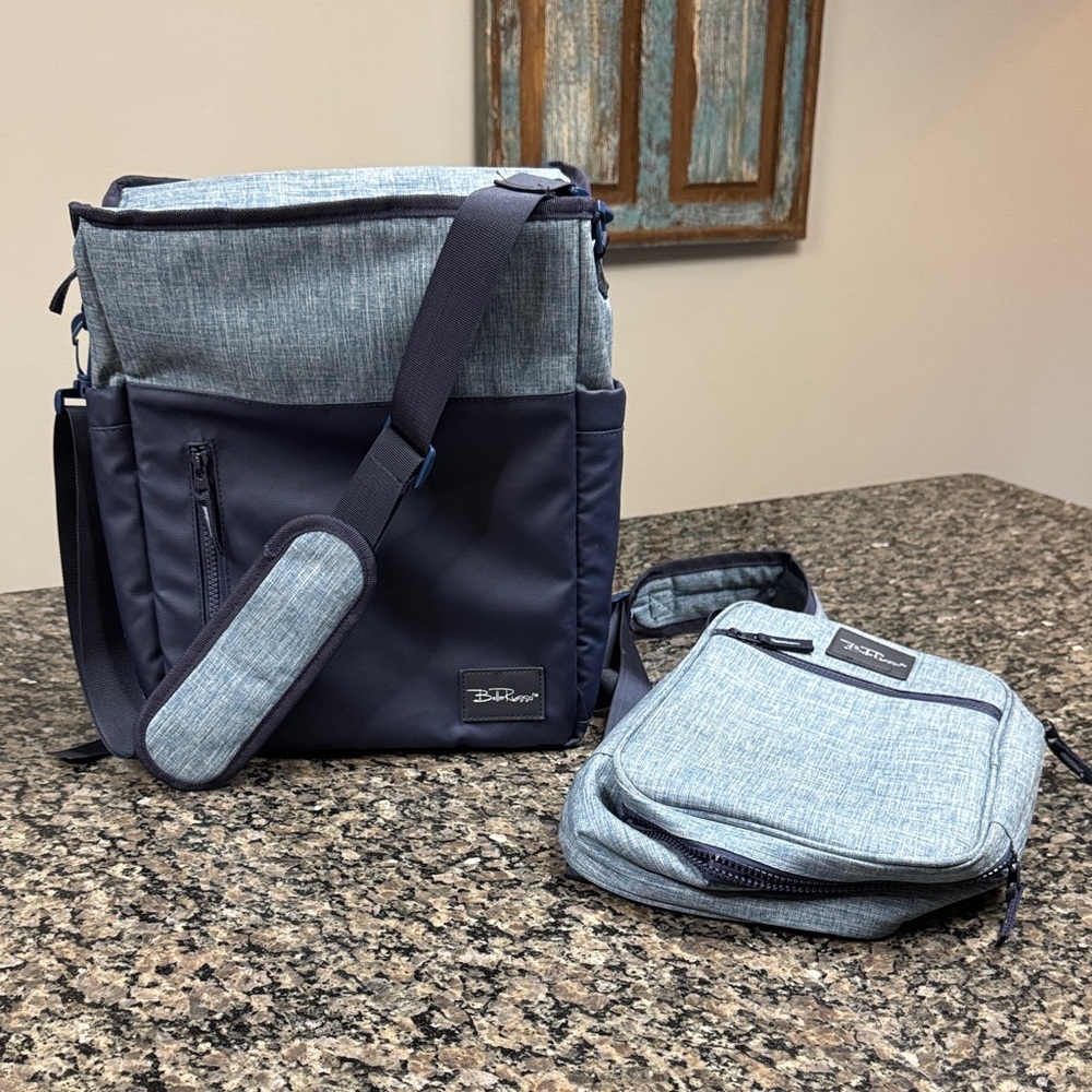 Bella Russo insulated collapsible cooler Messenger backpack Bag Set EUC